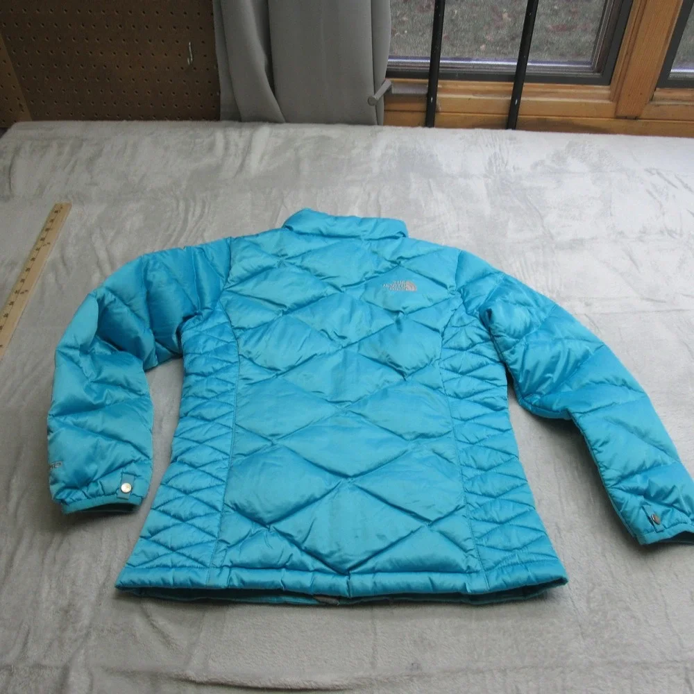 North Face Down Jacket Girls Medium 10/12 Blue Light Quilted‎ Puffer Aconcagua
